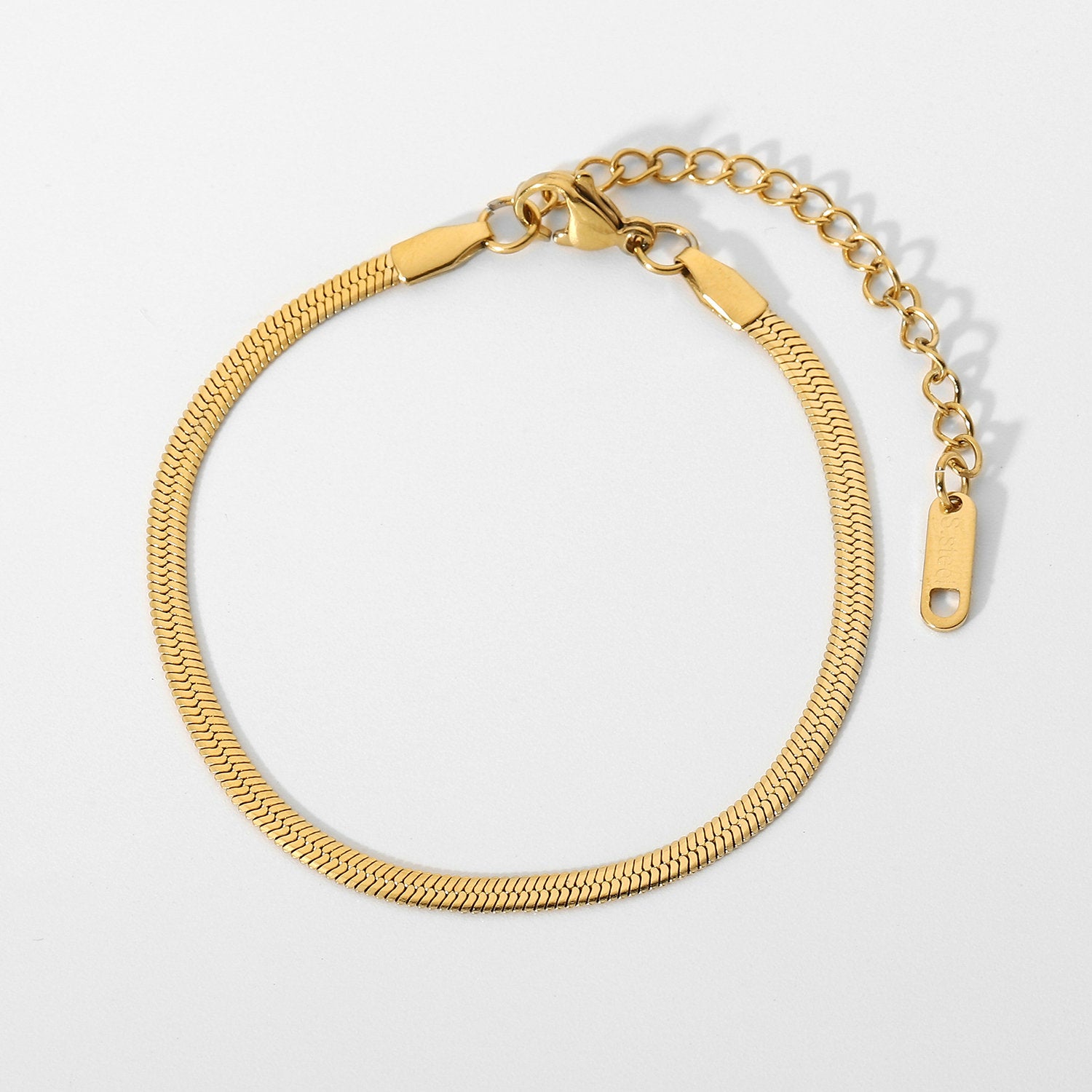 3 mm Snake Herringbone Chain Bracelet